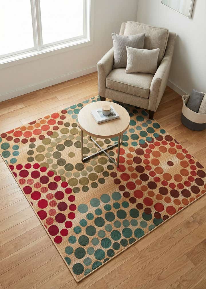 5' 3 x 5' 3 Easy-Clean Modern Indoor / Outdoor Square Rug