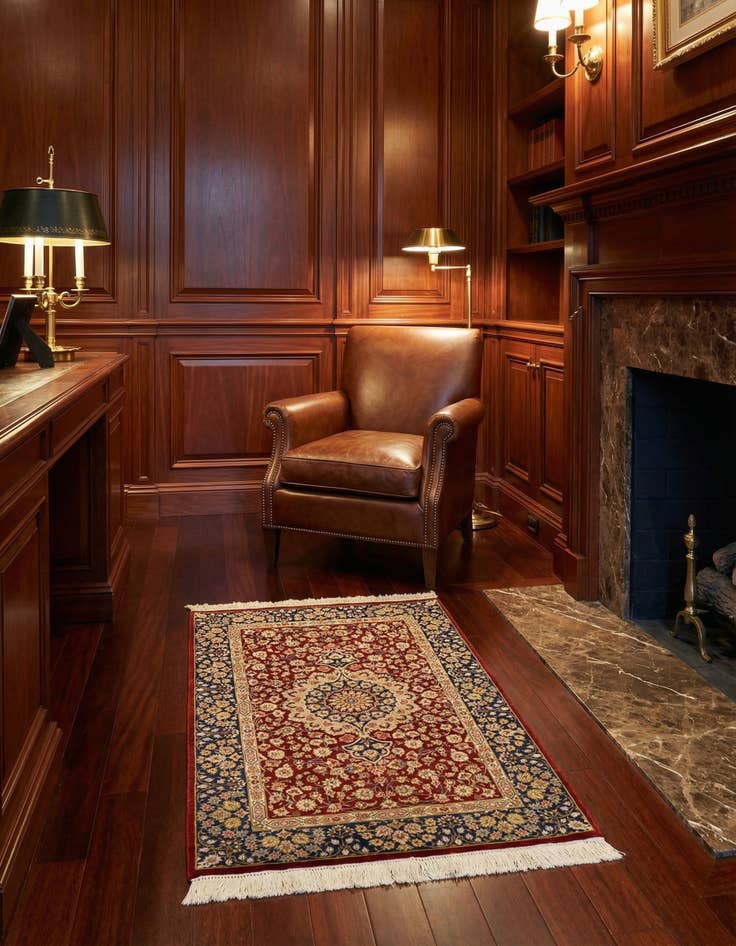 Detail image of 2' 7 x 3' 11 Ghom Silk Rug