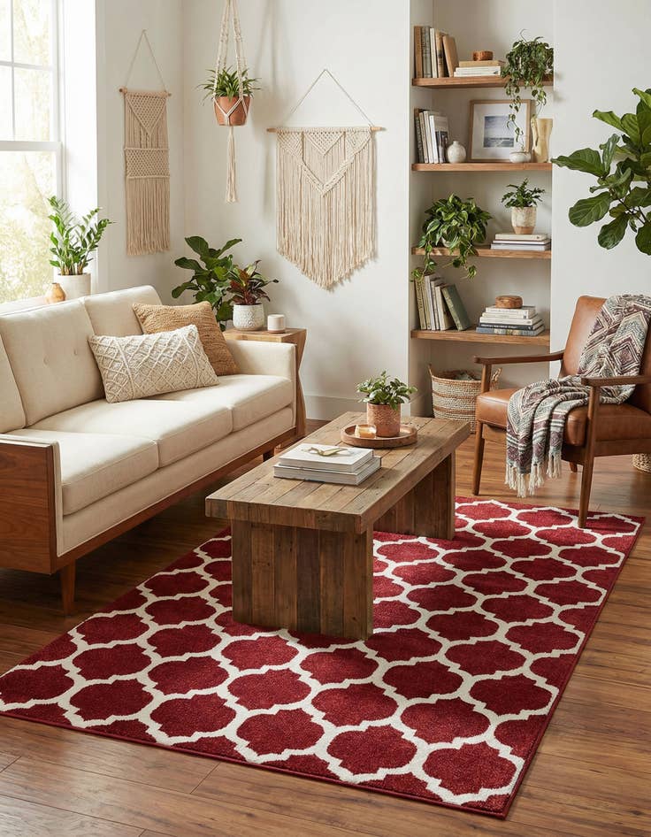 Detail image of 5' 3 x 8' Lattice Rug