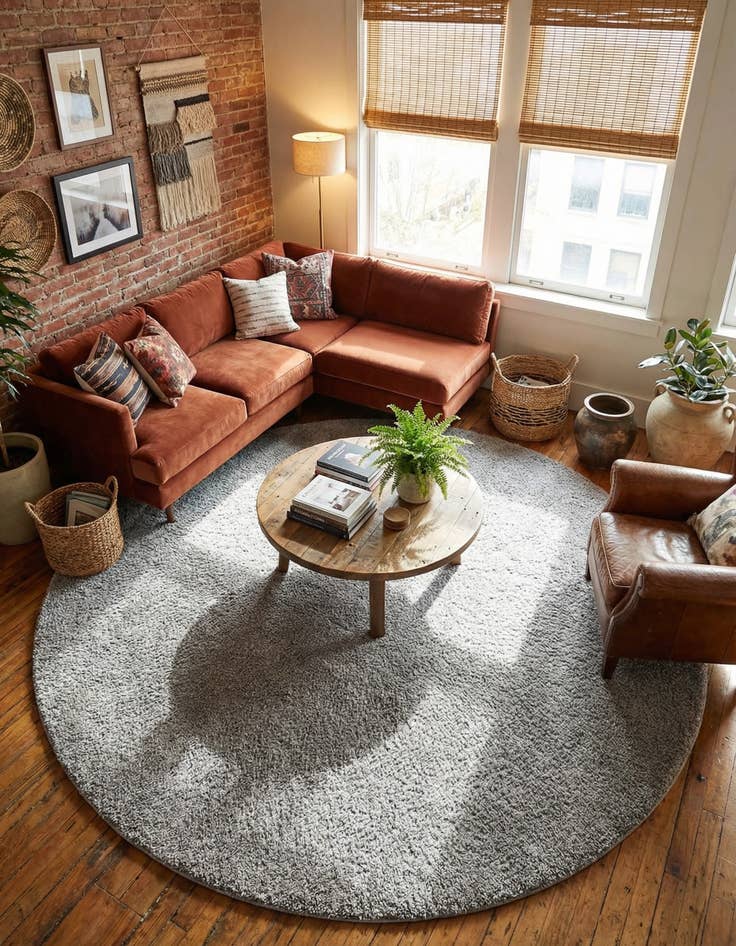 Detail image of 12' 4 x 12' 4 Everyday Shag Round Rug