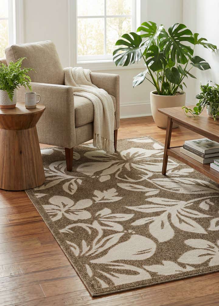 5' x 8' Easy-Clean Botanical Indoor / Outdoor Rug