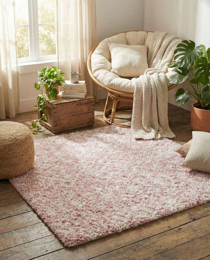 4' x 4' Moroccan Trellis Shag Square Rug