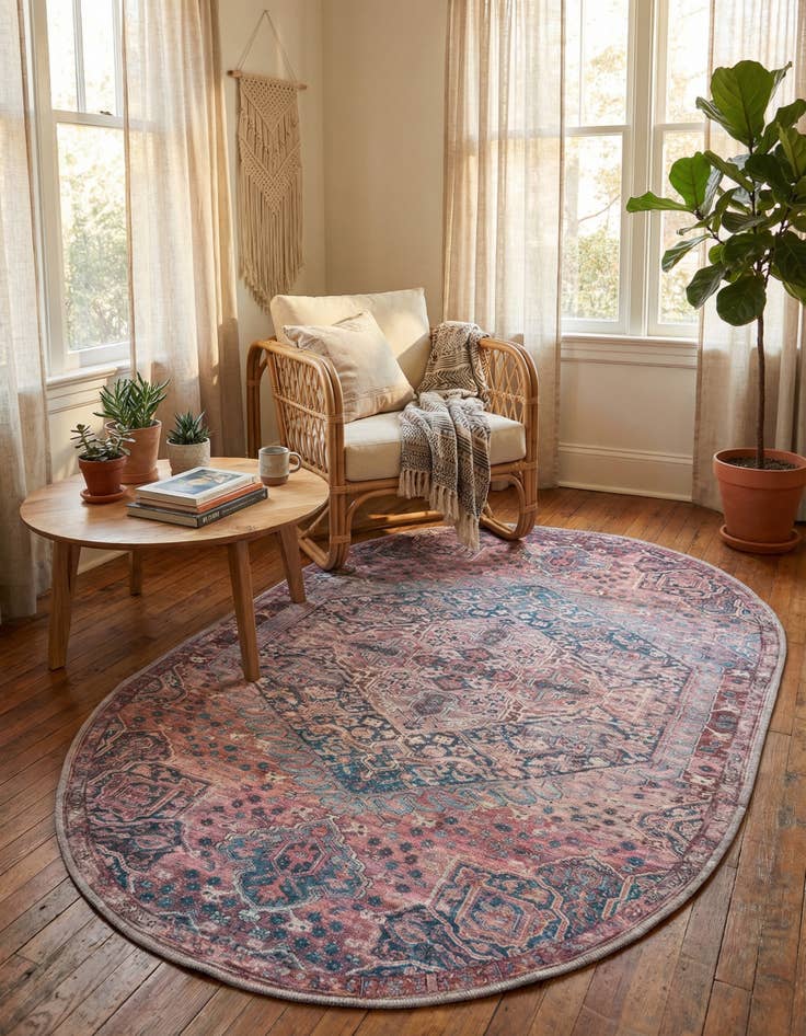Detail image of 4' x 6' Washable Maahru Oval Rug
