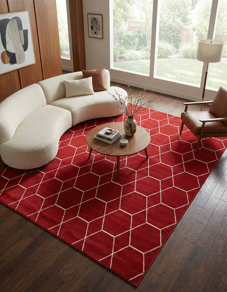 Detail image of  10' x 14' Lattice Frieze Rug