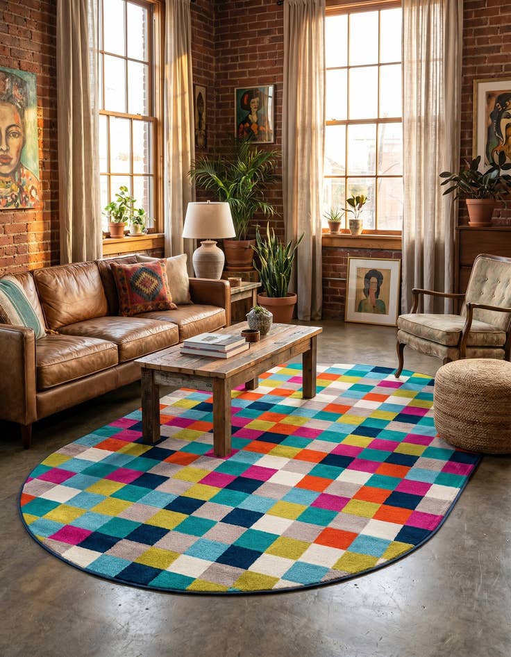 Detail image of 5' 3 x 8' Azalea Oval Rug