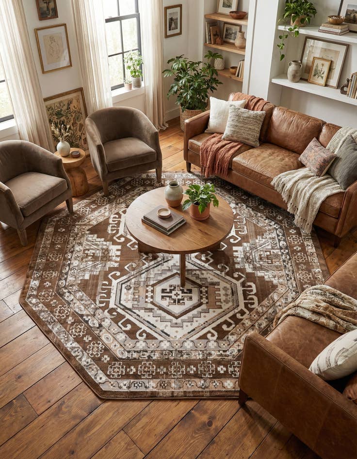 Detail image of 7' 10 x 7' 10 Charlotte Octagon Rug