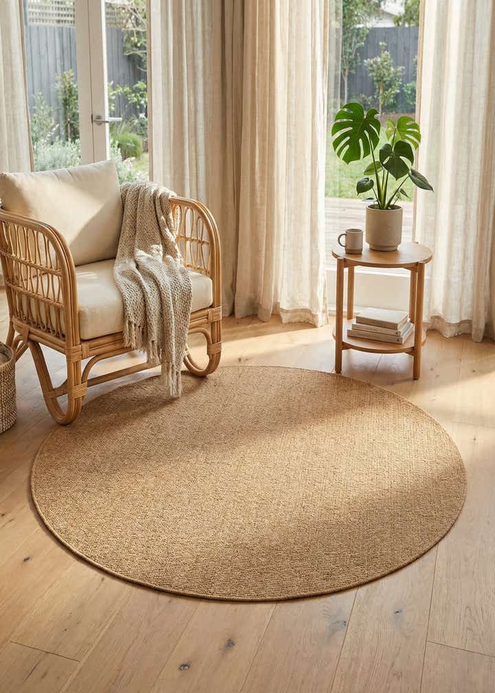 6' x 6' Easy-Clean Modern Indoor / Outdoor Round Rug