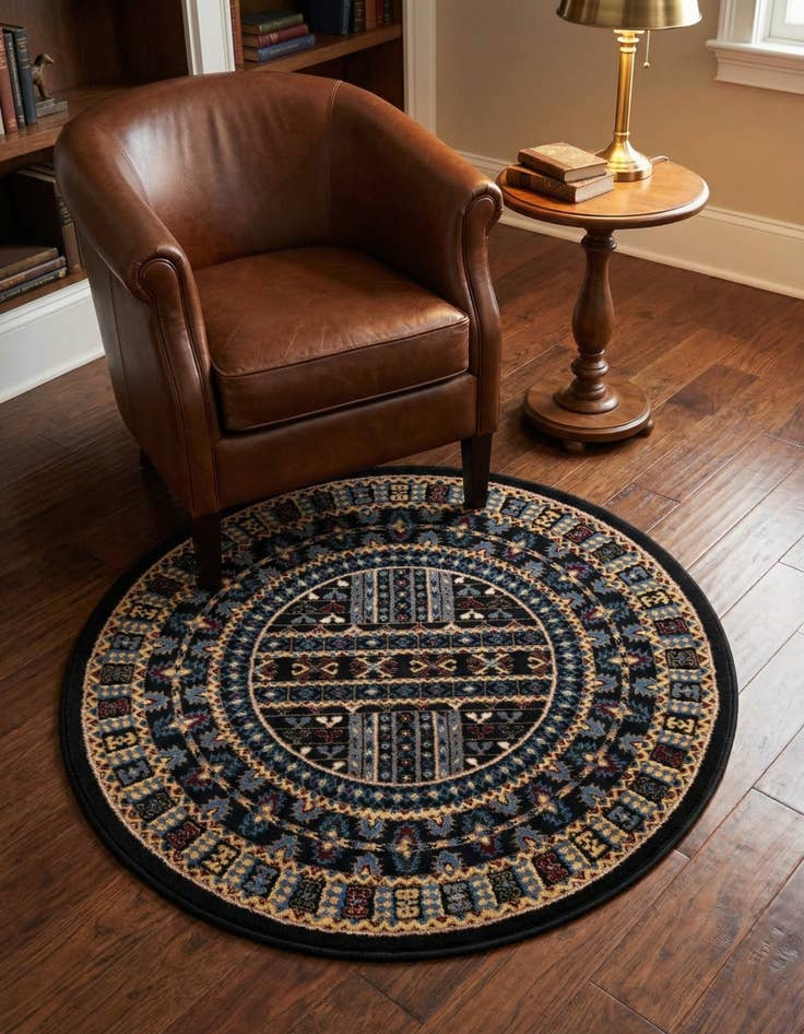 Detail image of 3' x 3' Bokhara Round Rug