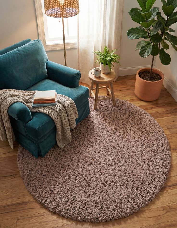 Detail image of 5' x 5' Infinity Shag Round Rug