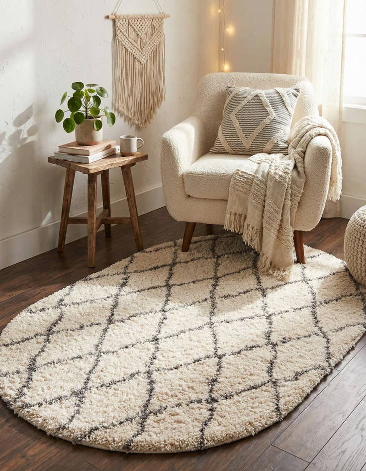 Detail image of 4' x 6' Marrakesh Shag Oval Rug