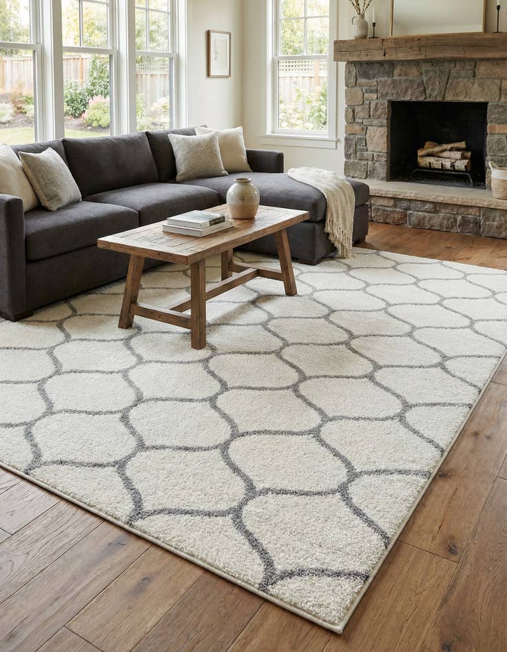 Detail image of 9' x 12' Lattice Frieze Rug