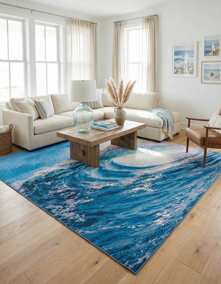 Detail image of 10' x 10' Washable Modern Indoor / Outdoor Square Rug