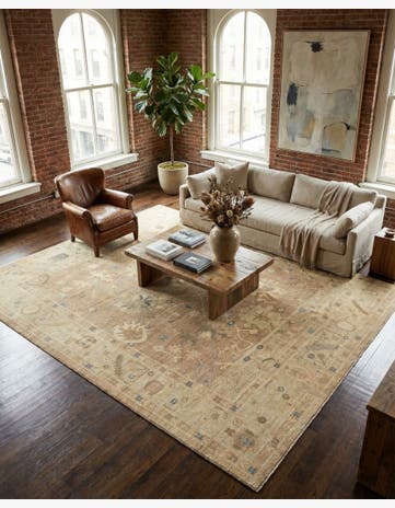 10' x 13' 7 Hand Knotted Oushak Wool Rug