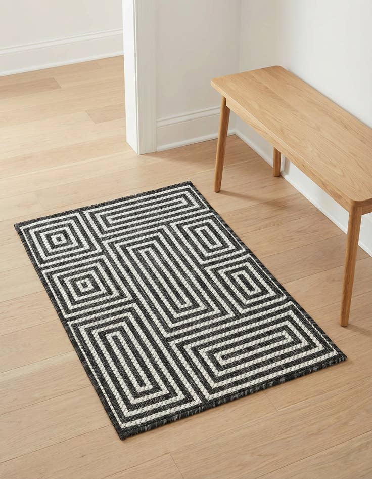 Detail image of 2' x 3' Easy-Clean Modern Indoor / Outdoor Rug