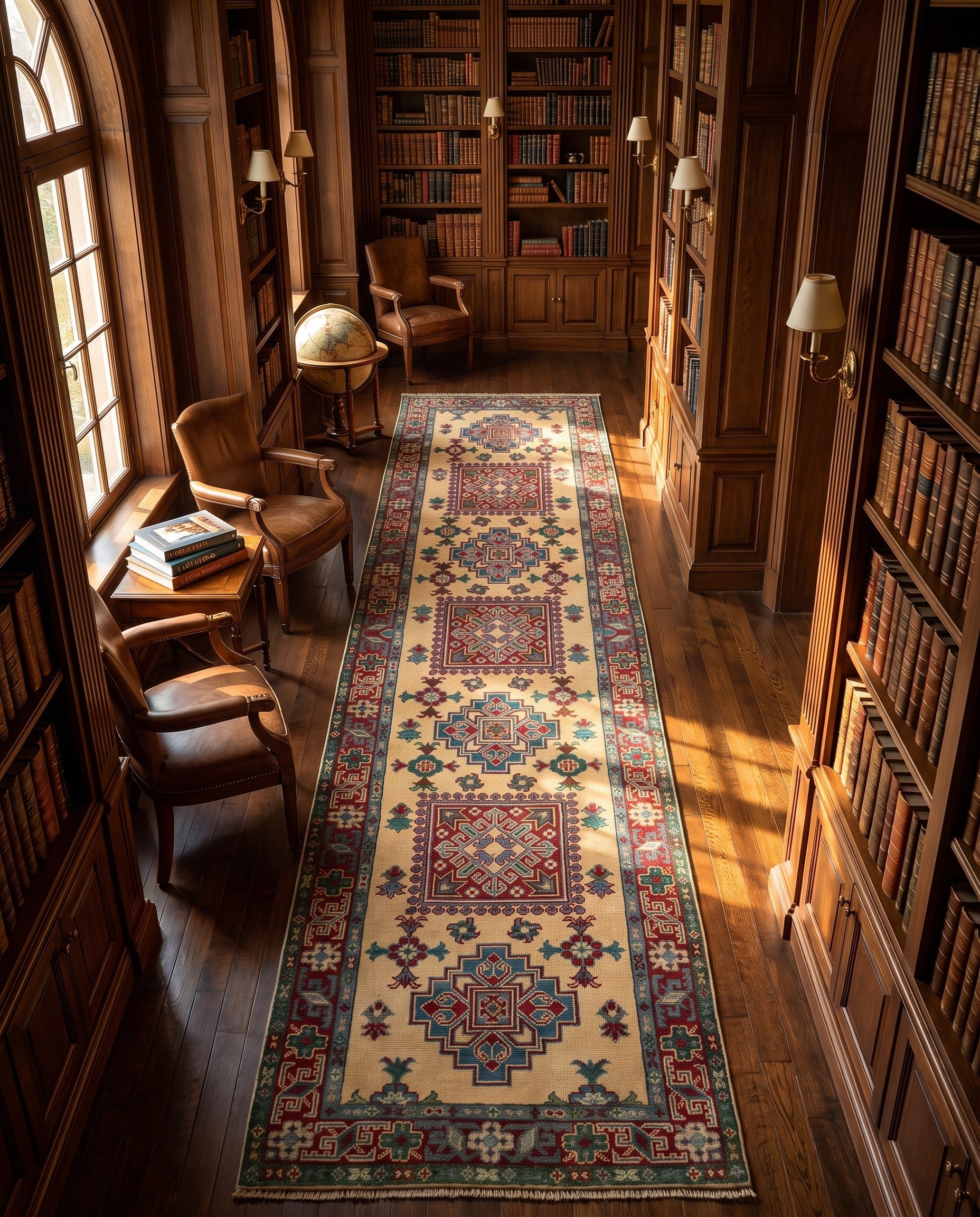 80cm x 300cm Hand Knotted Kazak Runner Rug
