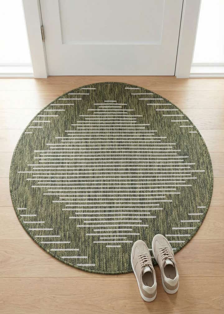 3' x 3' Easy-Clean Modern Indoor / Outdoor Round Rug