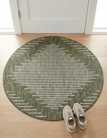 3' x 3' Easy-Clean Modern Indoor / Outdoor Round Rug