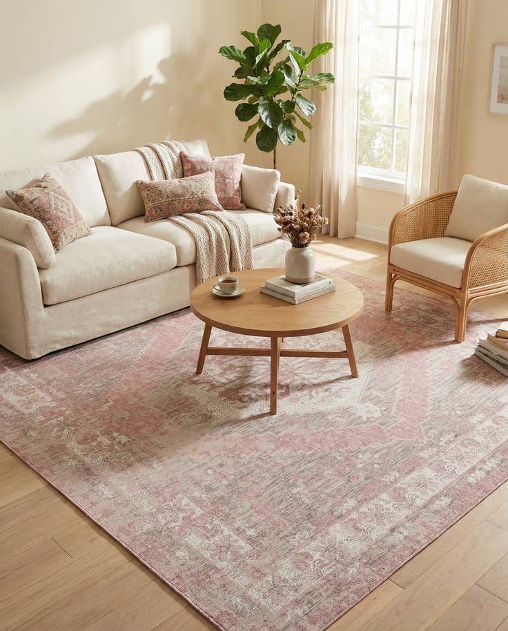 Detail image of 10' x 10' Easy-Clean Traditional Indoor / Outdoor Square Rug