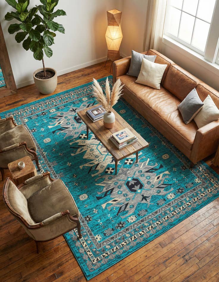 Detail image of 10' x 13' Heriz Design Rug