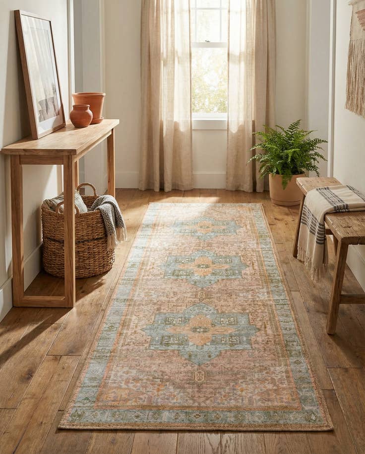 Detail image of 2' x 6' Washable Timeless Runner Rug