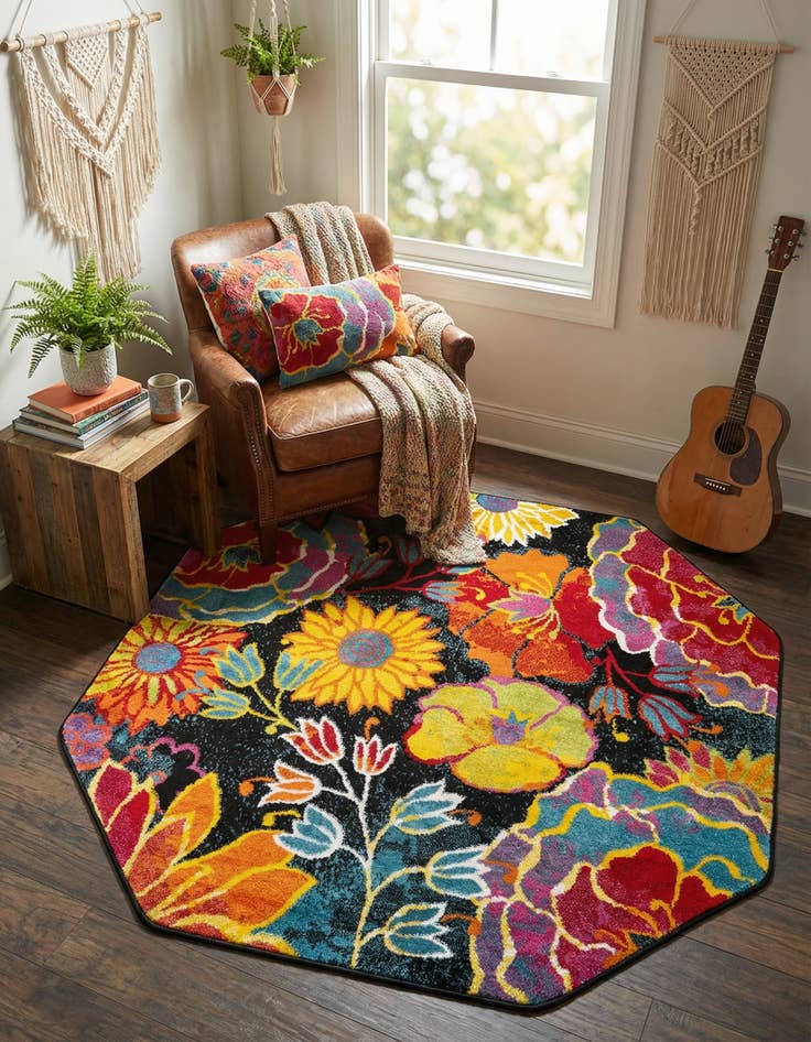 Detail image of 5' x 5' Florence Octagon Rug