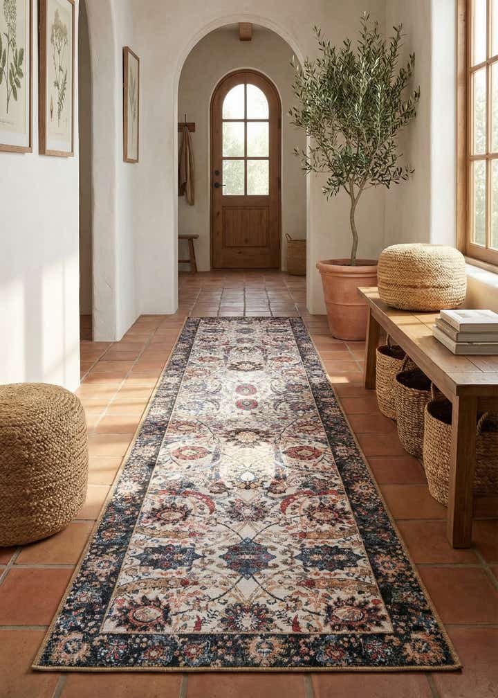 2' 7 x 12' Washable Timeless Runner Rug