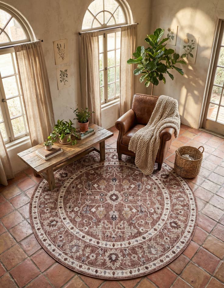 Detail image of 7' x 7' Eco Traditional Round Rug