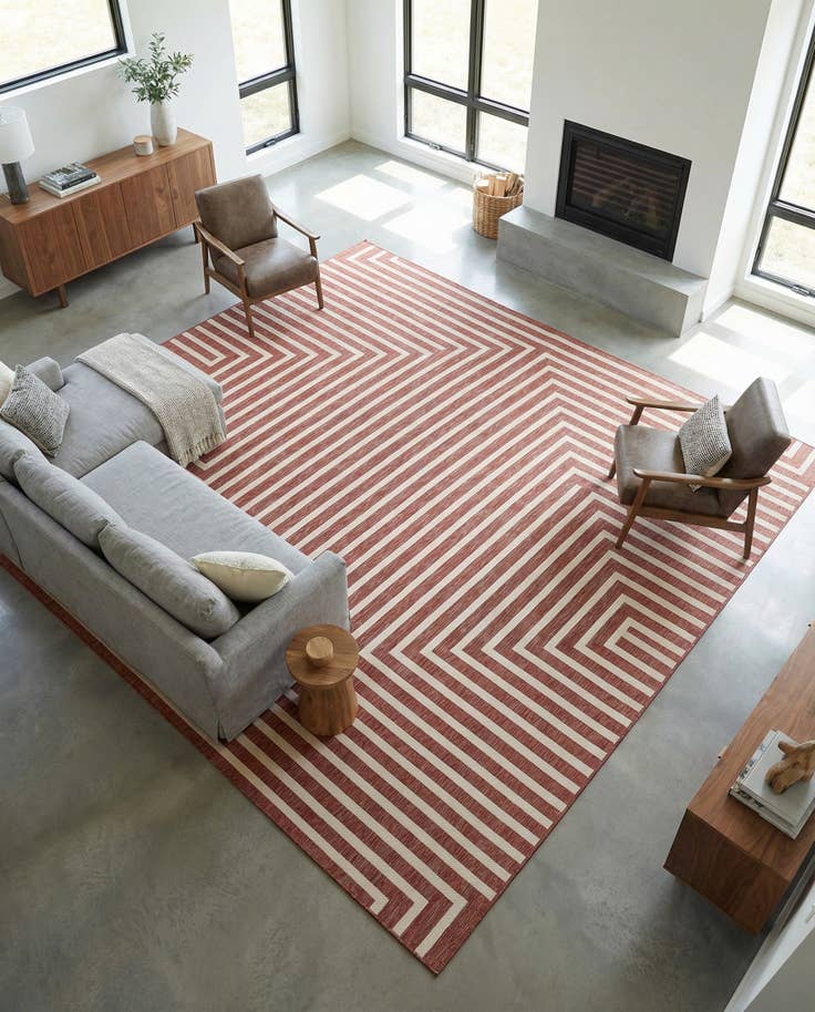 Detail image of 13' x 13' Easy-Clean Modern Indoor / Outdoor Square Rug