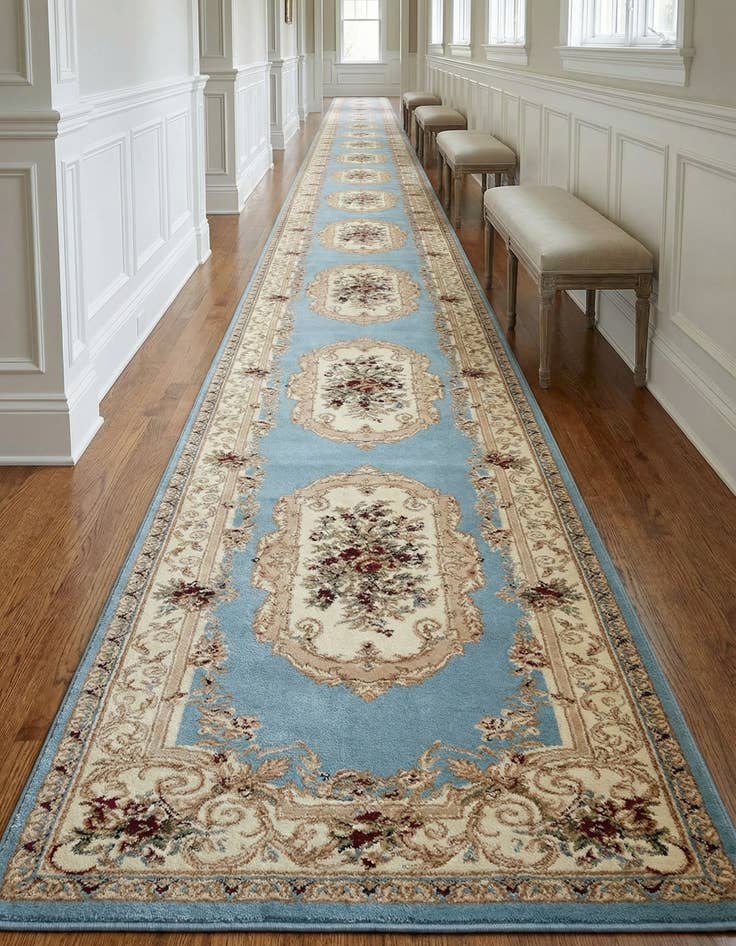 Detail image of 3' x 19' 8 Classic Aubusson Runner Rug
