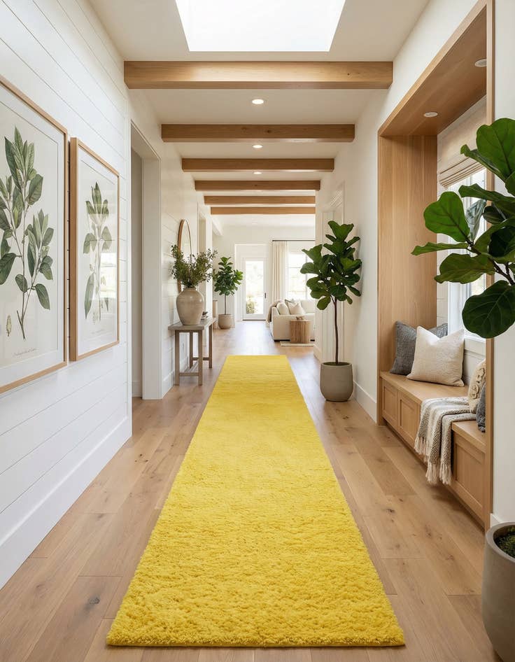 Detail image of 2' 7 x 16' 5 Solid Shag Runner Rug