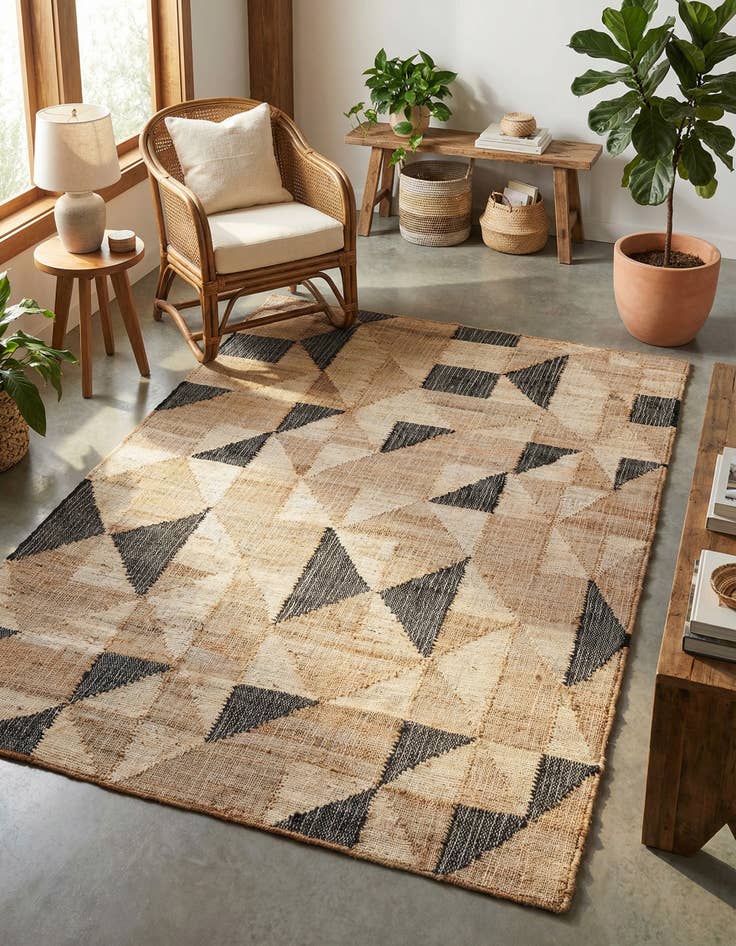 Detail image of 4' 4 x 5' 8 Hand Woven Kala Handwoven Jute Rug