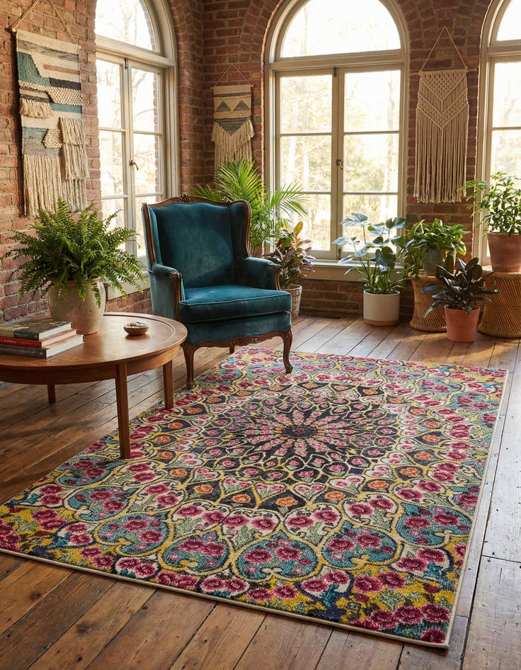 Detail image of 5' x 8' Washable Carnevale Rug