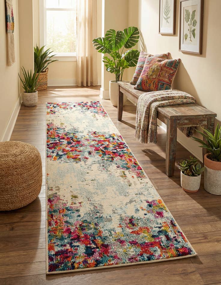 Detail image of 2' x 8'  Washable Spectrum Runner Rug