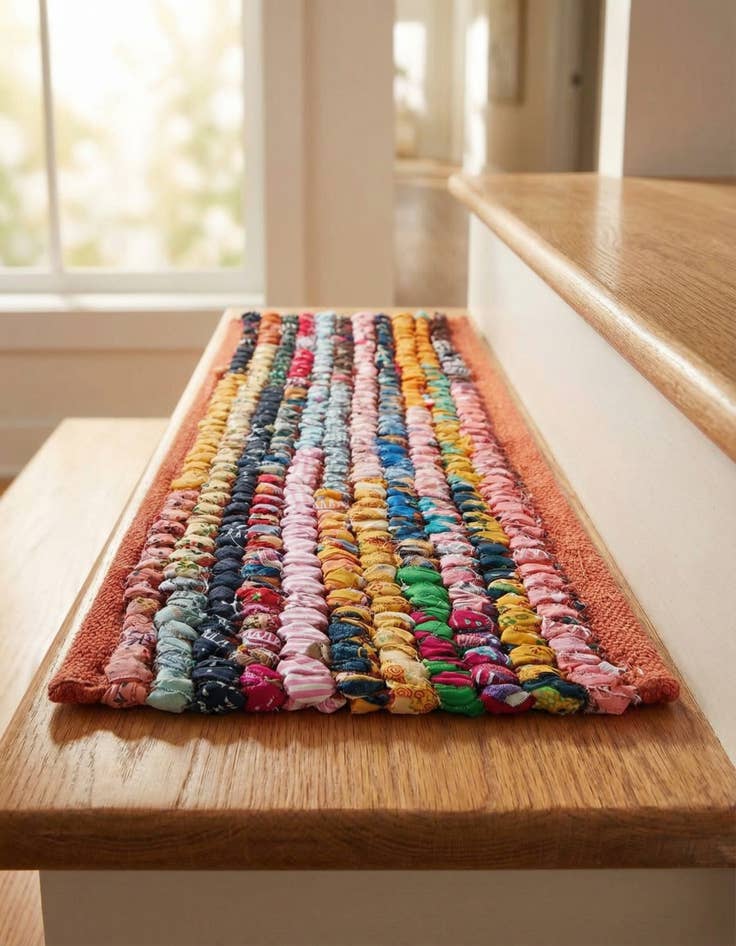 Detail image of 0' 9 x 2' 6 Braided Chindi Stair Rug