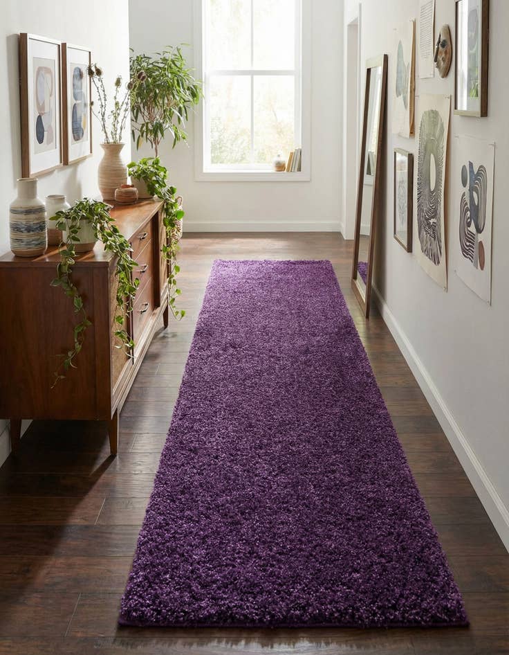 Detail image of 2' x 8' Solid Frieze Runner Rug