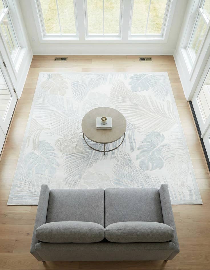 Detail image of 8' 2 x 8' 2  Washable Botanical Indoor / Outdoor Square Rug