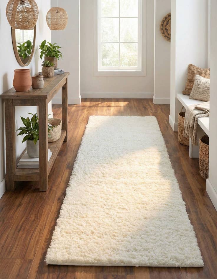 Detail image of  2' 7 x 10' Soft Solid Shag Runner Rug