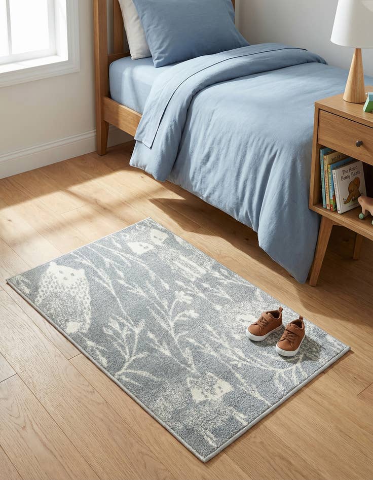 Detail image of 2' 2 x 2' 11 Animals Whimsy Kids Rug