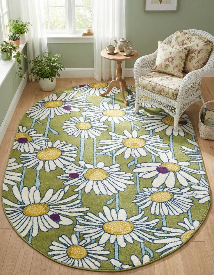 Detail image of 5' 3 x 7' 10 Bloom Oval Rug