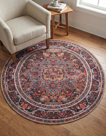 3' 6 x 3' 6 Washable Timeless Round Rug