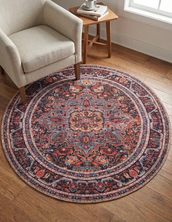 3' 6 x 3' 6 Washable Timeless Round Rug
