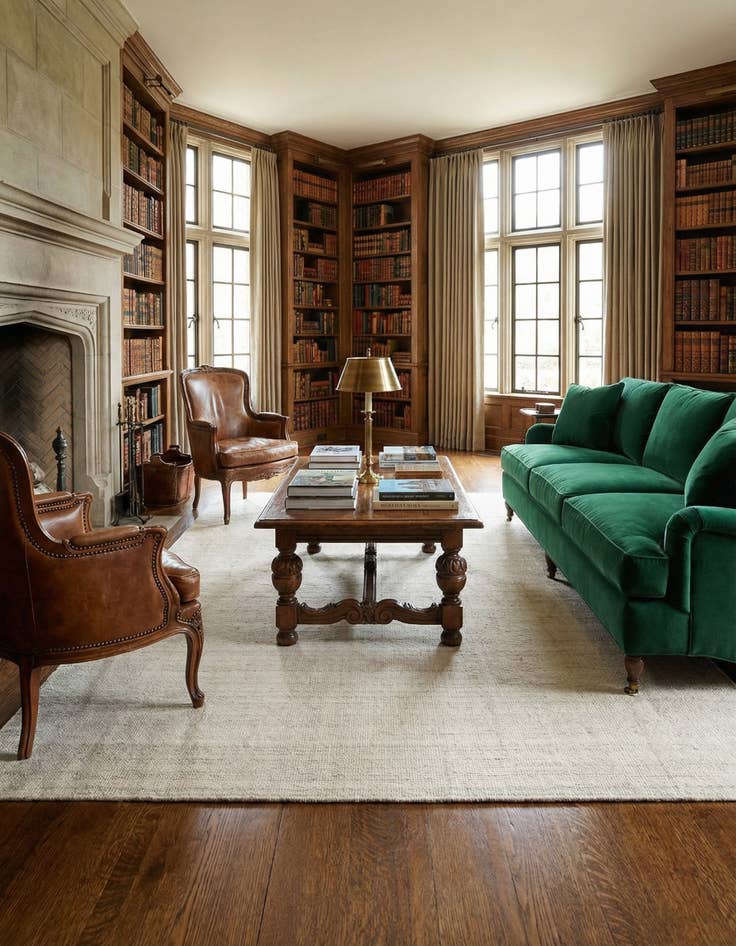 Detail image of 7' 1 x 10'  Hand Woven Jill Zarin English Manor Farmhouse Wool Rug