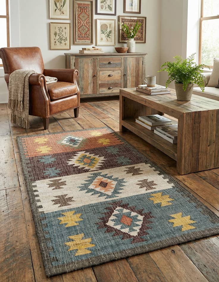 Detail image of 4' 1 x 6' 1  Hand Woven Kala Handwoven Jute Rug