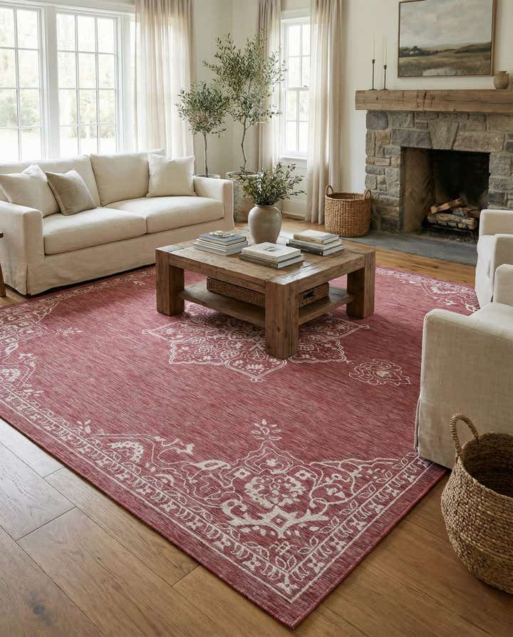 13' x 13' Easy-Clean Traditional Indoor / Outdoor Square Rug
