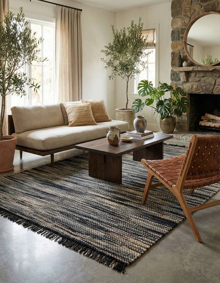 Detail image of 7' 1 x 10'  Hand Woven Chunky Jute Rug