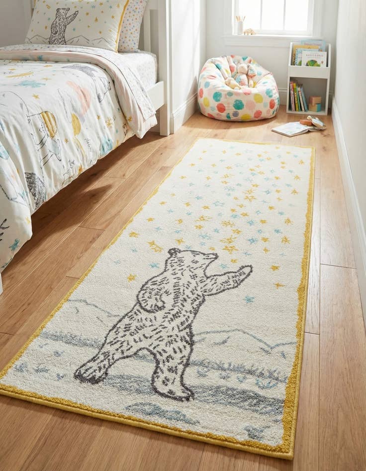 Detail image of 2' 2 x 6' 1 Bear Whimsy Kids Runner Rug