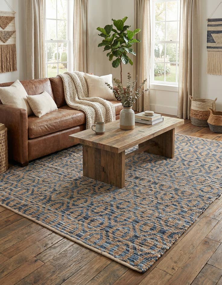 Detail image of 8' x 11' Hand Woven Chindi Jute Rug