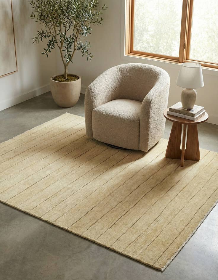 Detail image of 4' 7 x 5' 11 Hand Knotted Modern Ziegler Rug