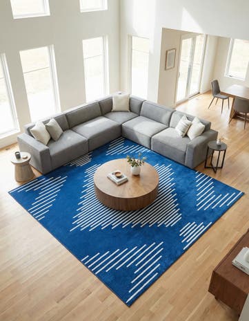 Navy Blue Kai Square Rug