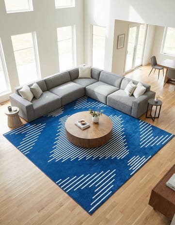 Navy Blue Kai Square Rug